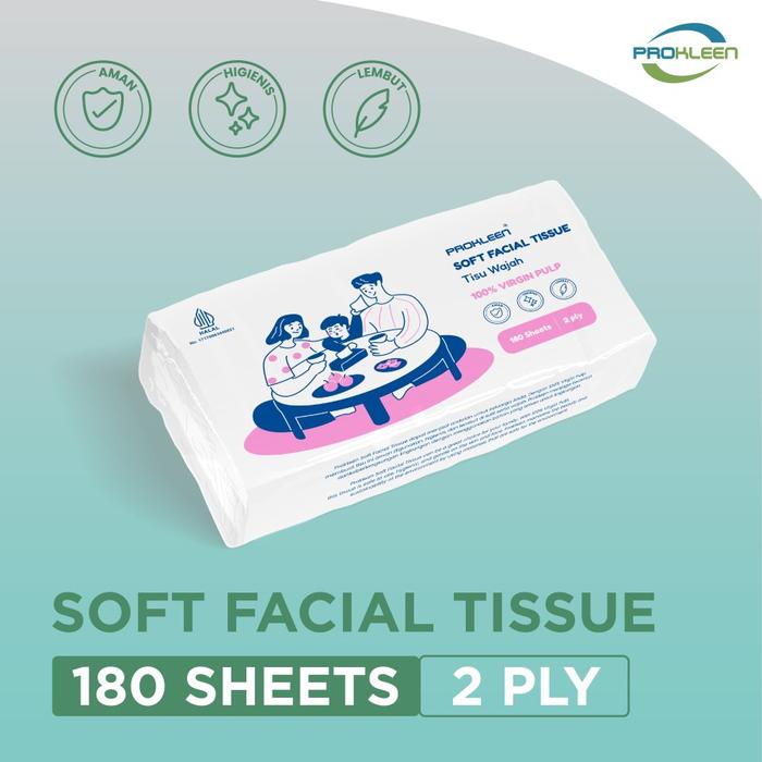 Gambar SOFT Facial Tissue PROKLEEN Premium Facial Tisu Wajah Tebal Lembut - 180s dari Prokleen undefined Tokopedia