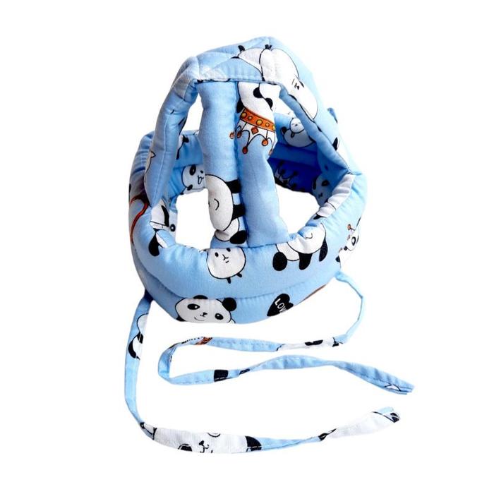 Gambar Helm Bayi Anti Benturan dengan Strap Pengaman Kepala Bayi - PANDA BIRU dari Simple Fashion MKS undefined Tokopedia