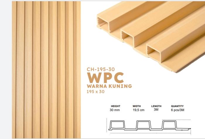 Gambar Wpc wall panel / wpc wood panel per lembar 3m x 19,5cm x 3cm indoor - 195-30KUNING dari ParksonIndonesia undefined Tokopedia