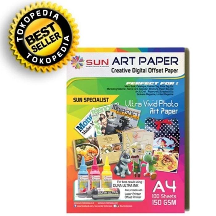 Gambar SUN KERTAS ART PAPER A4 150 GSM (ISI 100 LEMBAR) - Tanpa Sampul dari RevolutionSemarang undefined Tokopedia