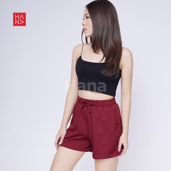 Gambar HanaFashion - Tiara Short Pants Celana Pendek Wanita - SP041 - Maroon, 3XL dari hanafashion_shop undefined Tokopedia