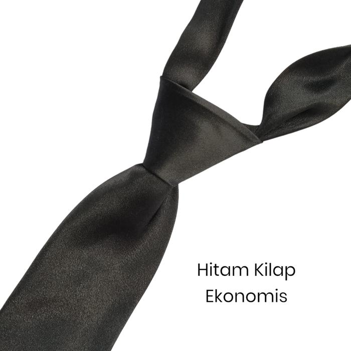 Gambar Dasi Pria Hitam Polos Instant Siap Pakai Murah Ekonomis - Hitam Kilap dari Yen Shop Official undefined Tokopedia