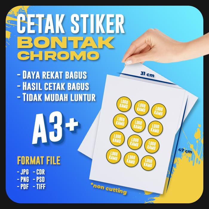 Gambar Sticker Bontax/Chromo Custom Print - 3×3 dari Bali Printing Centre undefined Tokopedia