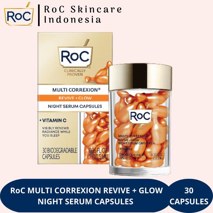 Gambar RoC Multi Correxion Revive + Glow Night Serum Capsules 30capsules - 10capsules dari RoC Skincare Indonesia undefined Tokopedia
