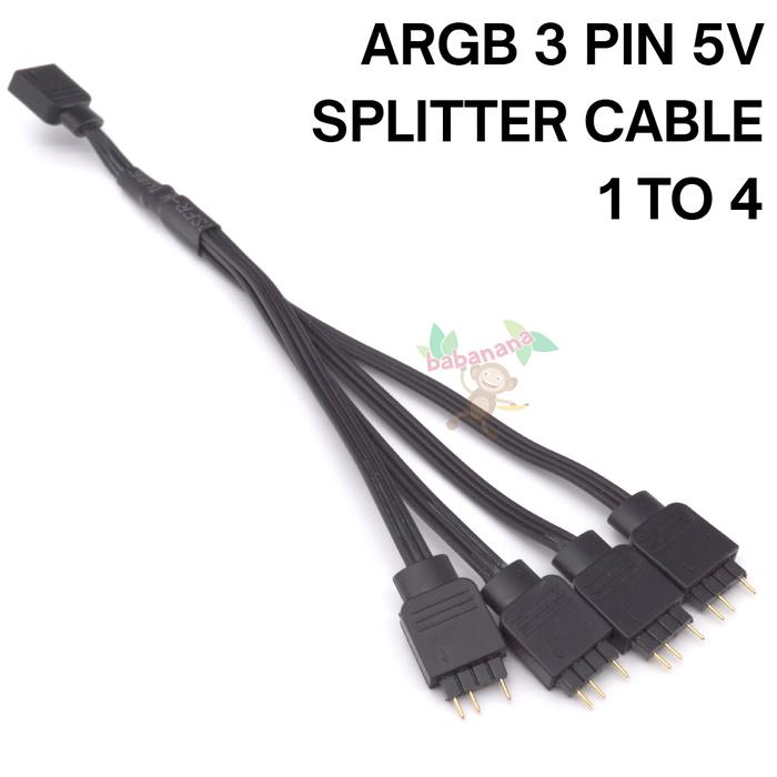 Gambar ARGB 3 PIN 5V SPLITTER CABLE KABEL CABANG ARGB HUB LED STRIP FAN - 1 TO 4 dari babanana store undefined Tokopedia