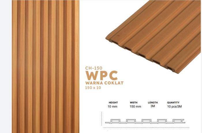Gambar Wpc wall panel / wpc wood panel per lembar 3m x 15cm x 1 cm - 150COKLAT dari ParksonIndonesia undefined Tokopedia