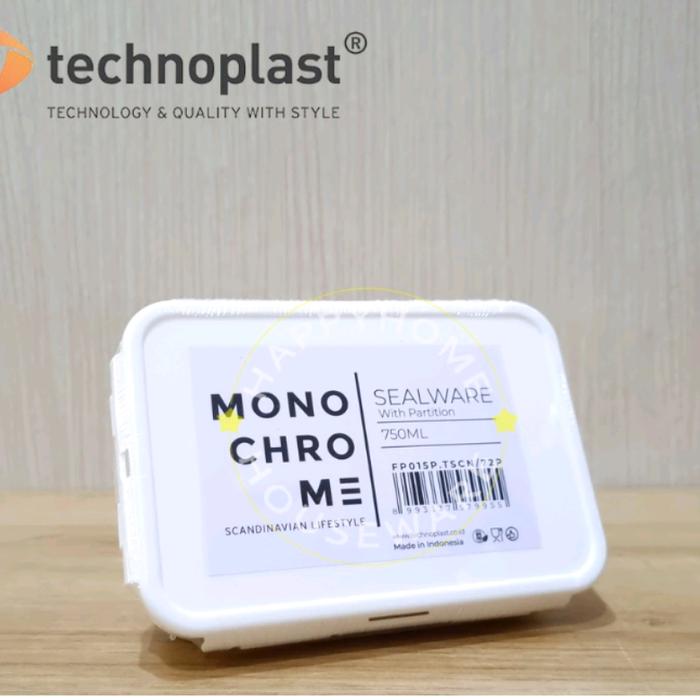 Gambar TECHNOPLAST Monochrome Lunch Box 750ml With Partisi/ Kotak Bekal Makan - Putih, 1ukuran dari mini market,k undefined Tokopedia