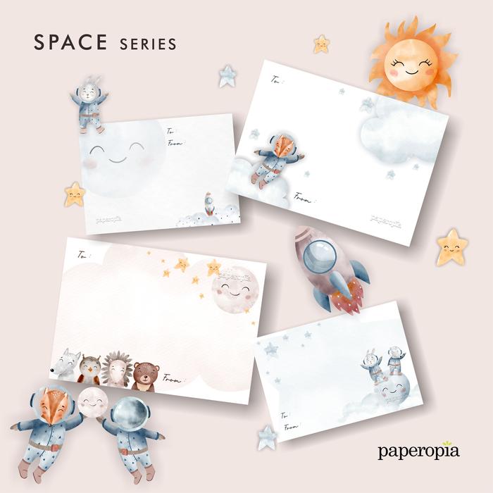 Gambar Blank card kartu ucapan kosong design gift card set isi 4pcs - SPACE dari paperopia undefined Tokopedia