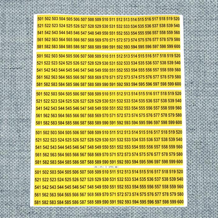 Gambar LABEL - STIKER ANGKA WARNA - STICKER NUMBERING 501 SD 600 - Kuning dari ANIMO LABEL undefined Tokopedia