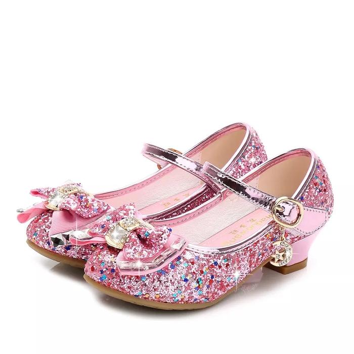 Gambar Sepatu Anak Perempuan High Heels Princess Cinderella Elsa Frozen blink - Pink, 26 dari T&amp;K STORE undefined Tokopedia