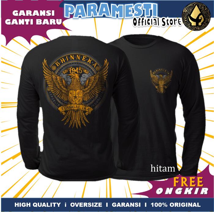 Gambar t shirt kaos lengan panjang unisek garuda HUT RI - Hitam, S dari Toko Paramesti undefined Tokopedia