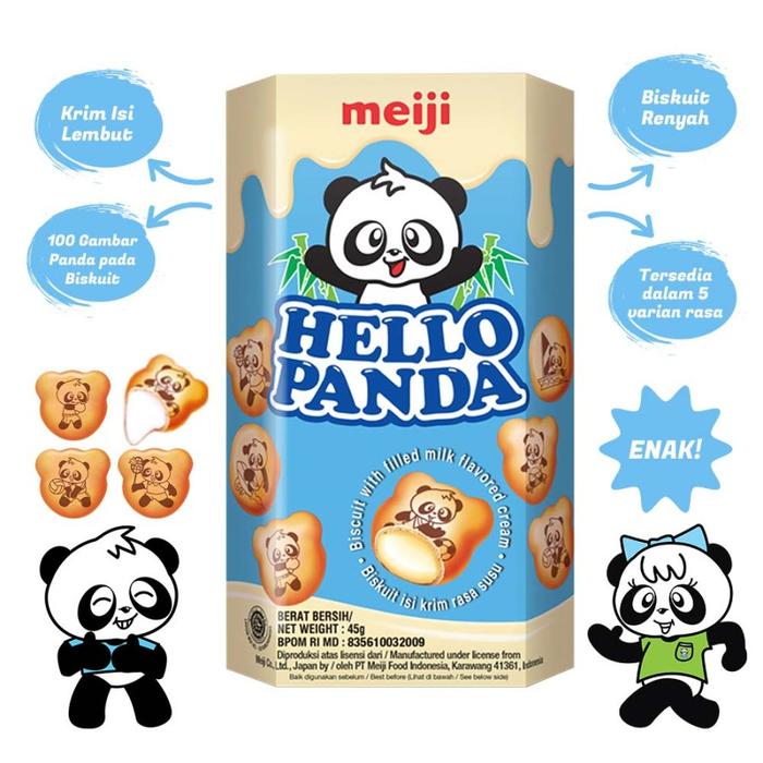 Gambar MEIJI HELLO PANDA MILK VANILLA 45GR SNACK SUSU VANILA - MILK VANILLA dari LATTEBLESS undefined 3 Tokopedia