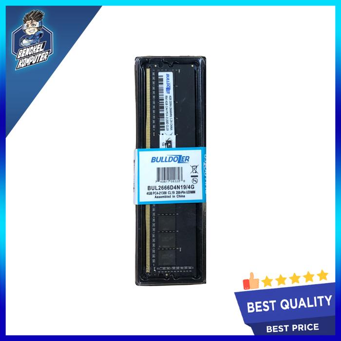 Gambar RAM PC/LONGDIM 4GB DDR4 21300/2666 BULLDOZER dari bengkelkomputerptk undefined Tokopedia