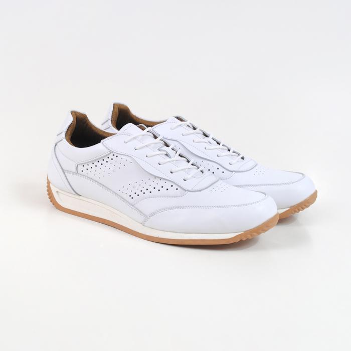 Gambar Sepatu Kulit VOLVE RAZE WHITE Running Shoes Sneakers Putih Kulit Asli - Putih, 44 dari Volve Project Kab. Bandung Tokopedia