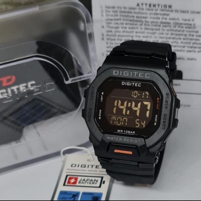 Gambar Jam Tangan DIGITEC DG5169 DG-5169T Digital Pria Original - Full Black dari Smarttime undefined Tokopedia