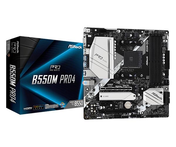 Gambar ASRock B550M Pro4 (AM4, AMD Promontory B550, DDR4, USB3.2, SATA3) dari VJ OFFICIAL undefined Tokopedia