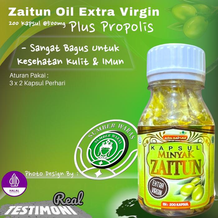 Gambar Minyak Zaitun Isi 200 Kapsul | Kapsul Zaitun Extra Virgin Olive Oil dari Sumber & Waras undefined Tokopedia
