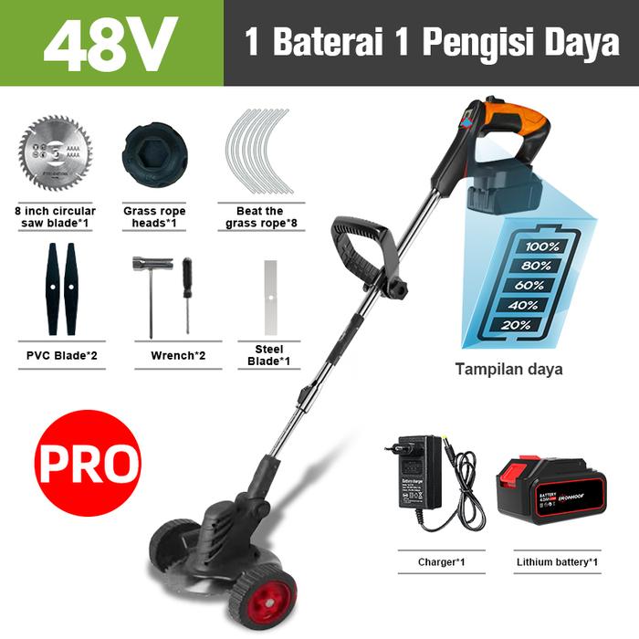 Gambar Mesin potong rumput 36V/48V Mesin Pemotong Rumput mesin rumput baterai - 48V Pro 1B dari Ananya Toko undefined Tokopedia