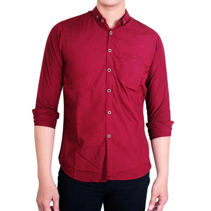 Gambar Kemeja Pria Slim Fit Panjang Model Terkini Kualitas Bagus LNG 1777 - LNG 1791, L dari Gudang Fashion Id undefined Tokopedia