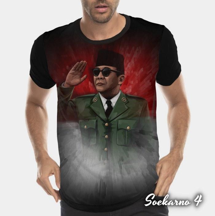 Gambar Kaos SOEKARNO Baju Gambar BUNG KARNO Proklamator Sukarno Merah Putih - SOEKARNO 4, ANAK (No. Brp?) dari kaosbajuku undefined Tokopedia
