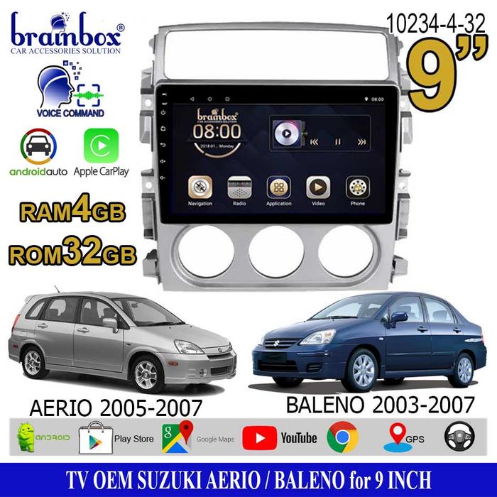 Gambar Brainbox TV Mobil OEM Suzuki Aerio Baleno Android Headunit Tape Mobil - 4GB + 32GB dari Brainbox Car and Home undefined Tokopedia