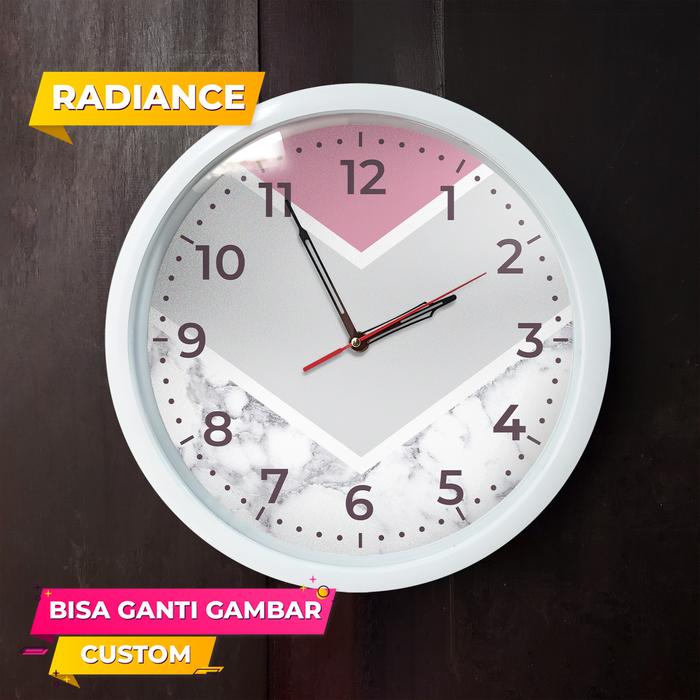Gambar Jam dinding unik scandinavian minimalis 32cm ada kaca pengiriman aman - m1a, mesin standard dari Radiance custom undefined Tokopedia