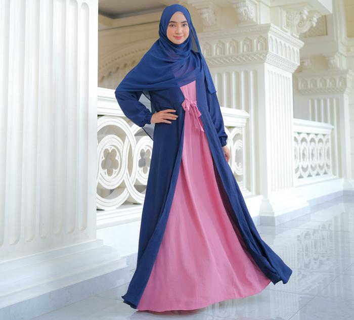 Gambar Azka & Azifah Dress By Hijrazka | Dress Inner Outer | Gamis Cringkle - Azka Dress, M dari Hijrazka undefined Tokopedia