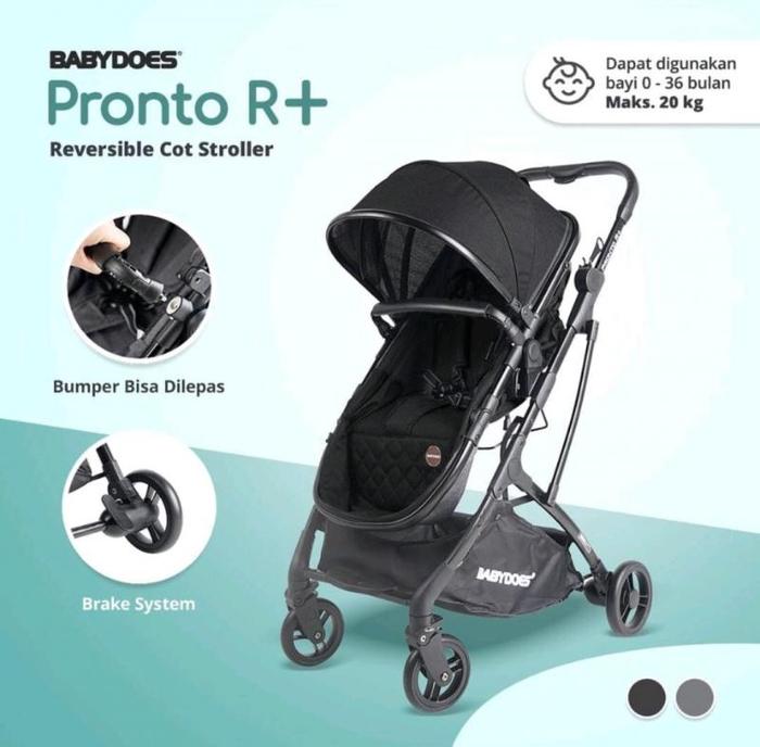 Gambar Stroller Baby Does / BabyDoes CH-TR 2222 SN Pronto R / Kereta Bayi - R+ Black dari FionnaShop undefined Tokopedia