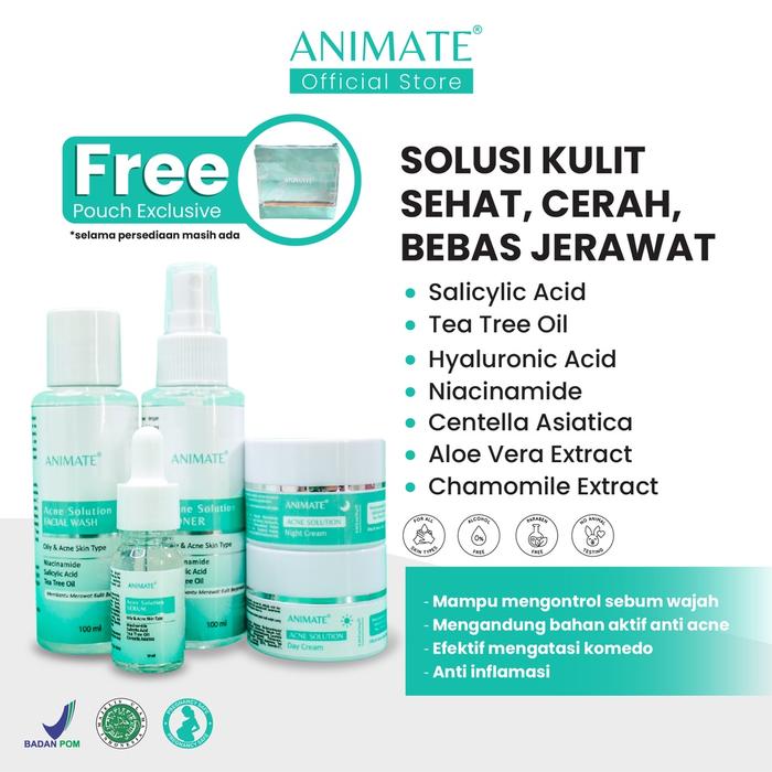 Gambar ANIMATE SERIES 5IN1 - PAKET ALL SERIES - WHITENG - GLOWING - ACNE - ACNE HIJAU dari agogostore undefined Tokopedia