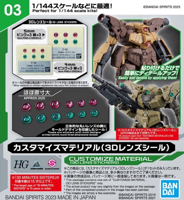 Gambar 30MM Customize Material Model kit 1/144 Gundam 30 Minutes Missions - CM03 3D Lens dari Fleight Shop undefined 4 Tokopedia