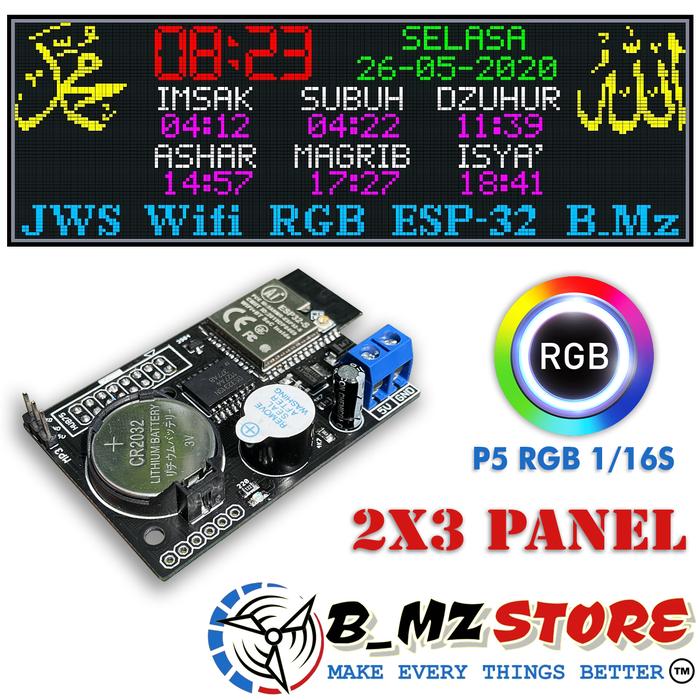 Gambar Kontroller - Controller JWS Wifi RGB P5 - Jam Sholat Mp3 - 2x3 Panel dari bmzstorejogja undefined Tokopedia