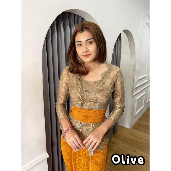 Gambar Kebaya metalik two tone - Olive, S dari Ginkakebaya undefined Tokopedia