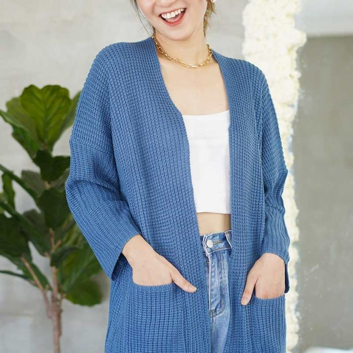 Gambar Outer Rajut Lajoya - Denim dari TOPP SELLER undefined Tokopedia