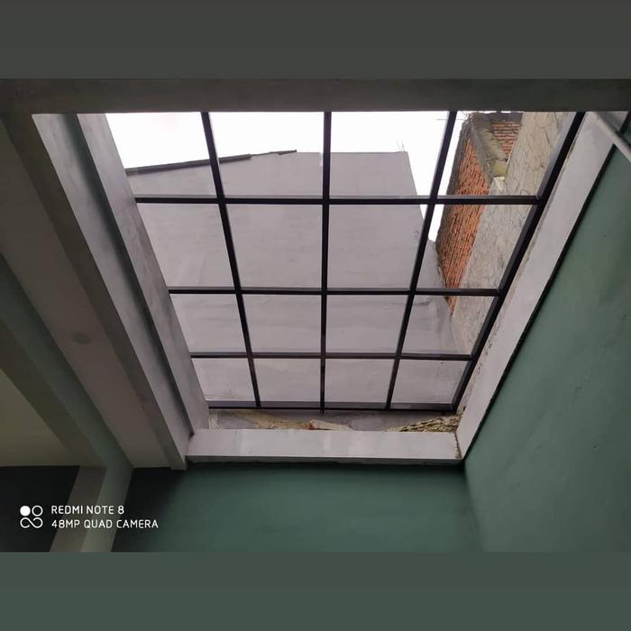 Gambar kanopi atap transparan solarflat kerangka 4x4 2x4 - Rangka 30x30 dari welder bintaro undefined Tokopedia