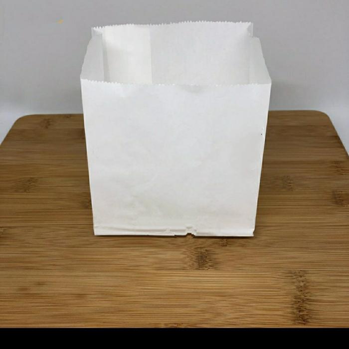 Jual paper bag / kantong kertas putih untuk roti, fried chicken, snack ...