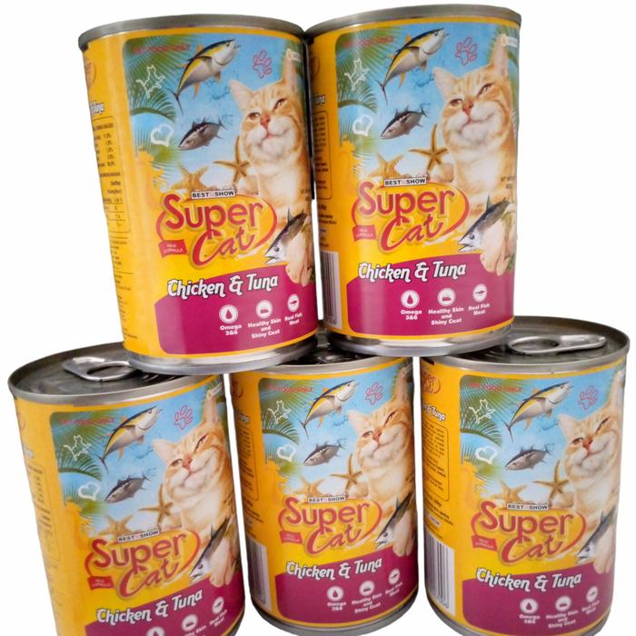 Gambar Supercat Super Cat 400gr - CHICKEN TUNA- Makanan basah kucing Kaleng dari Ori Petshop 5 undefined Tokopedia