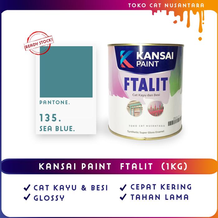 Gambar Cat Minyak FTALIT GLOSS untuk Kayu & Besi (1 kg) - READY Var. Blue 2 - Sea Blue dari Toko Cat Nusantara TCN undefined Tokopedia