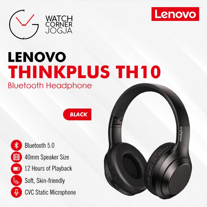 Gambar Lenovo ThinkPlus TH10 Wireless Bluetooth Headphone 2 in 1 HiFi CVC AUX - Black dari Gadget & Watch Corner undefined Tokopedia
