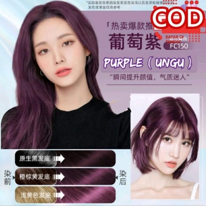 Gambar MEIDU Shampoo semir warna cat rambut tutup uban herbal instan - Purple (ungu) dari Marsya_Onlineshop undefined Tokopedia