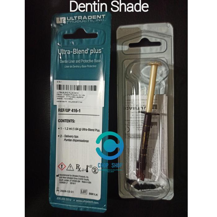 Gambar ORIGINAL Ultradent Ultrablend Plus Syringe 1,2 ml liner pulp capping - Dentin Shade dari Chop Shop ID undefined Tokopedia