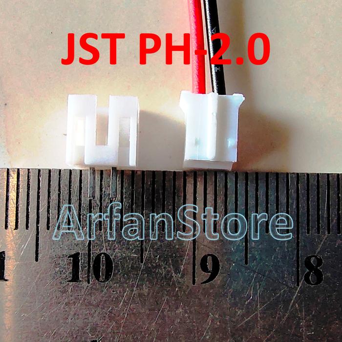 Gambar White Socket 2 Pin Male Female Soket Putih Sambungan Kabel 140mm 26AWG - JST PH-2.0mm dari ArfanStoreShop undefined Tokopedia