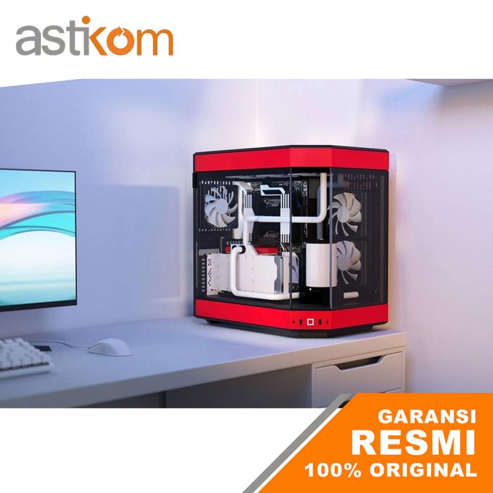 Gambar Casing PC HYTE Y60 PREMIUM MID TOWER ATX PC CASE CASING - Red/Black dari Astikom undefined Tokopedia