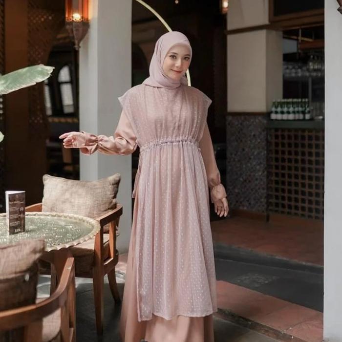 Gambar Gamis Dress Helca - Mocca, S dari Galeri Noar undefined Tokopedia