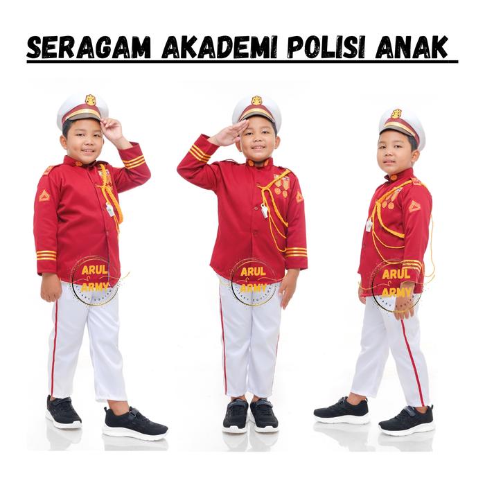 Gambar Baju seragam akademi polisi anak akpol pocil kostum profesi karnaval - AKPOL COWOK, M dari Arul army undefined Tokopedia