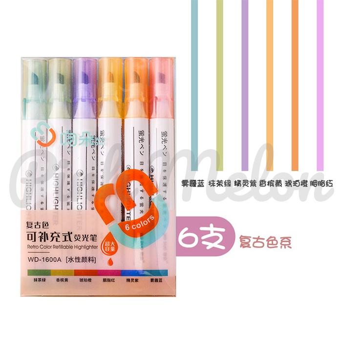 Gambar Highlighter Penanda Set Stationery Alat Tulis 6 Warna - Vintage Small dari Pink Melon ID undefined Tokopedia
