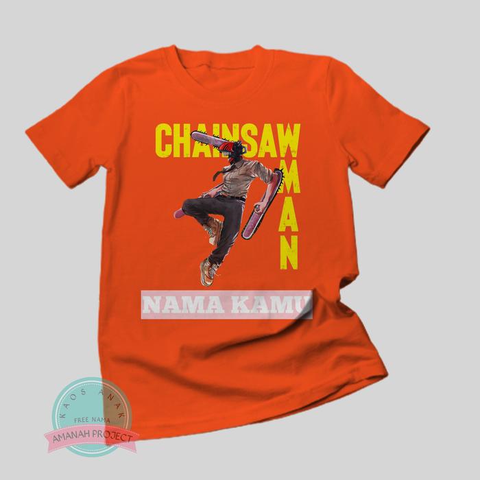 Gambar Kaos Anak Custom Gambar Denji Chainsaw Man Baju Unisex Bahan Premium - Orange, XL dari AMANAH PROJECTS undefined Tokopedia