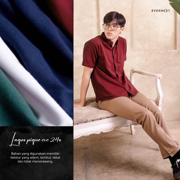 Jual Baju Kemeja Koko Lengan Pendek Cowok Polos Pria Bahan Adem