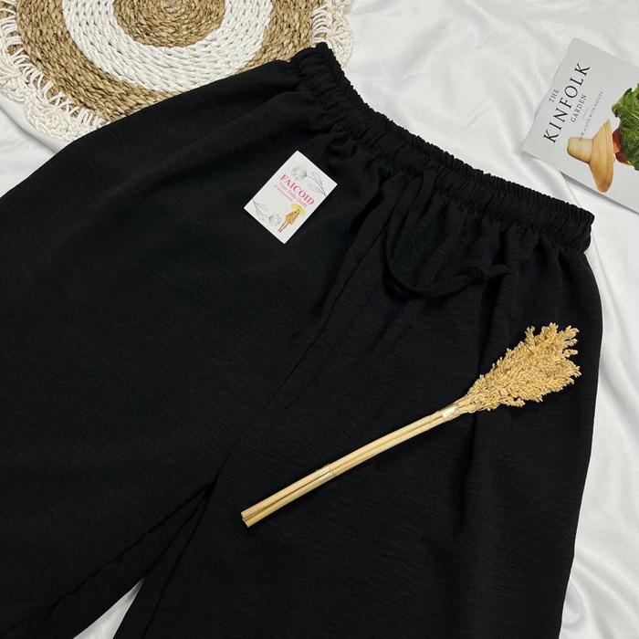 Gambar Celana Baggy Pants Wanita Jumbo Bahan Crinkle Airflow Premium Murah - Hitam, XL dari 3 Putri Zaby undefined Tokopedia