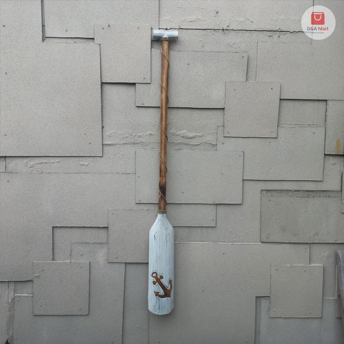 Gambar Dekorasi Dayung Kayu JUMBO Motif Jangkar Pajangan Dinding Home Decor - Putih Coklat dari D&A Mart undefined Tokopedia