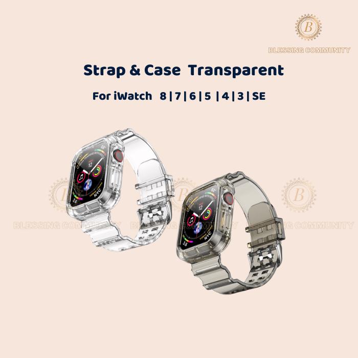 Jual Strap Apple Watch Case Bumper Transparan iwatch Full Set9